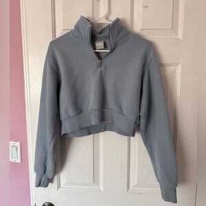 ARITZIA TNA Cozy blush blue cropped quarter zip